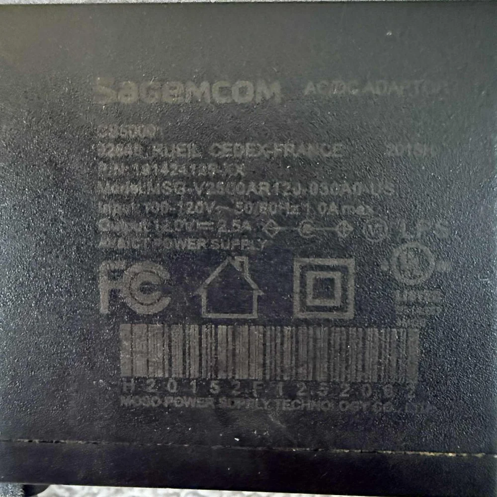 Sagemcom Black AC/DC Adapter